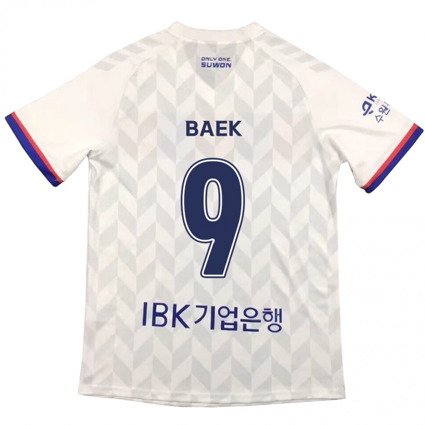 Vaikiškas Kyeong Baek #9 Balta Mėlyna Išvykos Marškinėliai 2024/25 T-Shirt