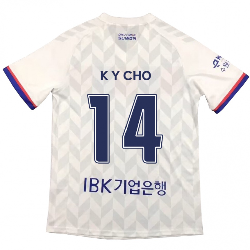 Vaikiškas Yun-Kwon Cho #14 Balta Mėlyna Išvykos Marškinėliai 2024/25 T-Shirt