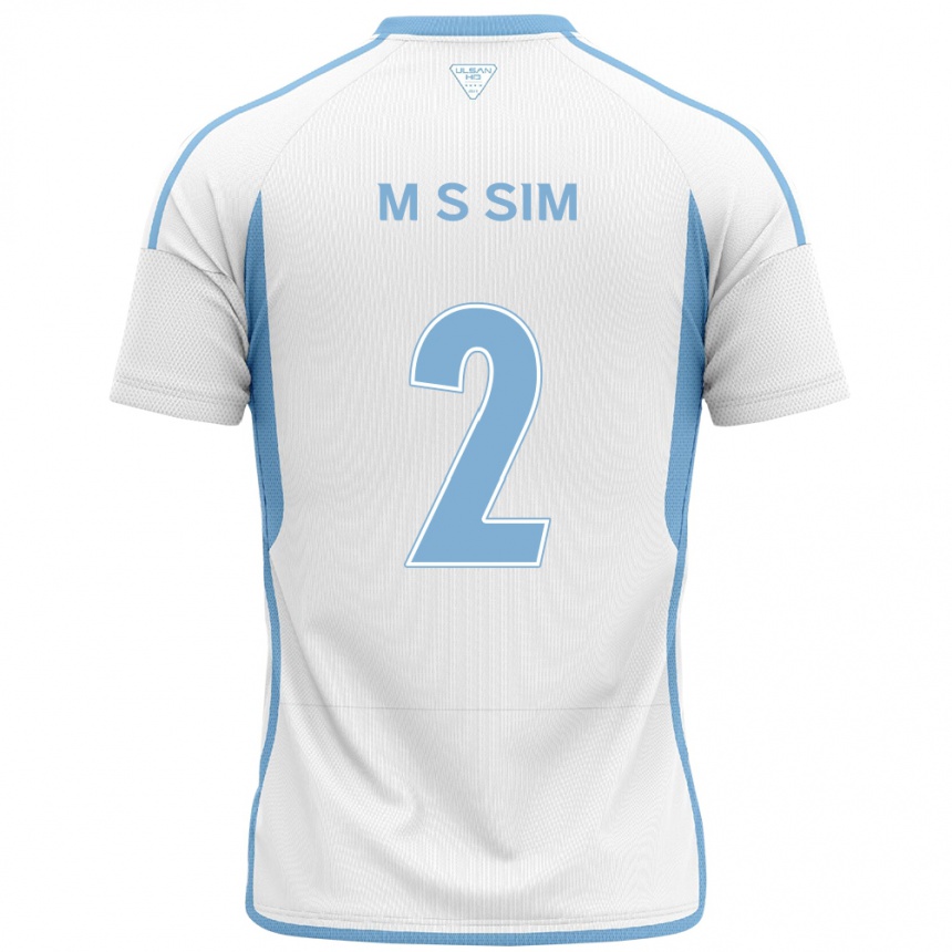 Vaikiškas Sang-Min Sim #2 Balta Mėlyna Išvykos Marškinėliai 2024/25 T-Shirt