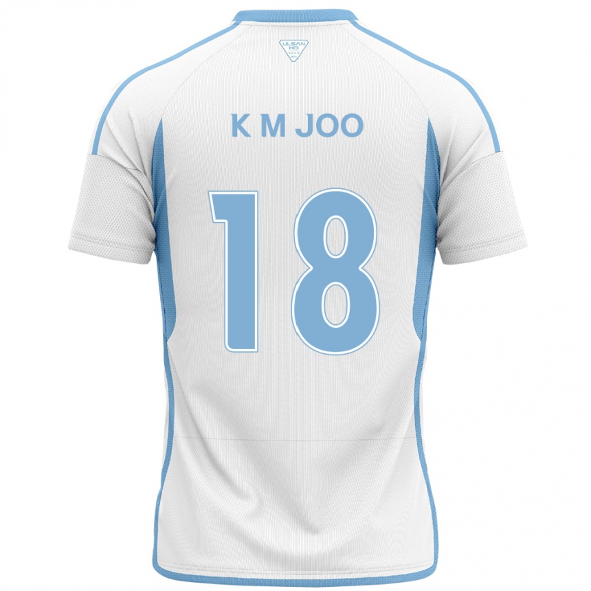 Vaikiškas Min-Kyu Joo #18 Balta Mėlyna Išvykos Marškinėliai 2024/25 T-Shirt