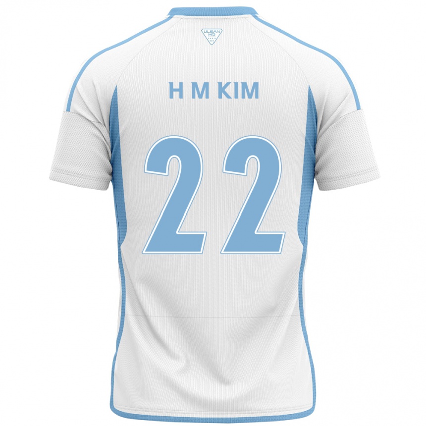 Vaikiškas Min-Hyuk Kim #22 Balta Mėlyna Išvykos Marškinėliai 2024/25 T-Shirt