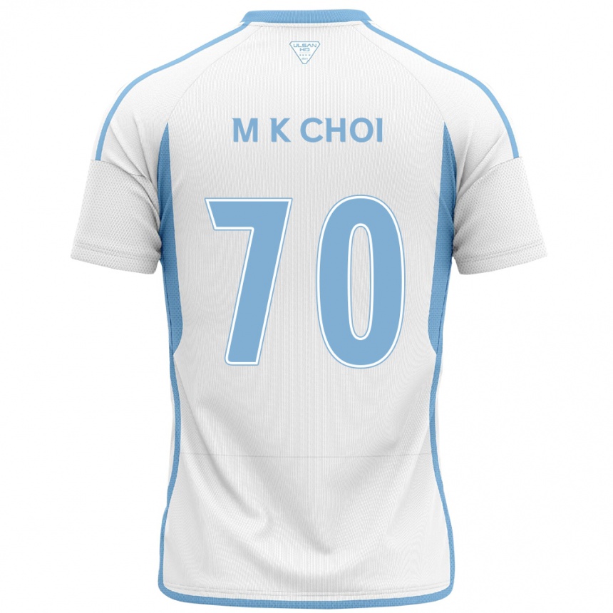 Vaikiškas Kang-Min Choi #70 Balta Mėlyna Išvykos Marškinėliai 2024/25 T-Shirt