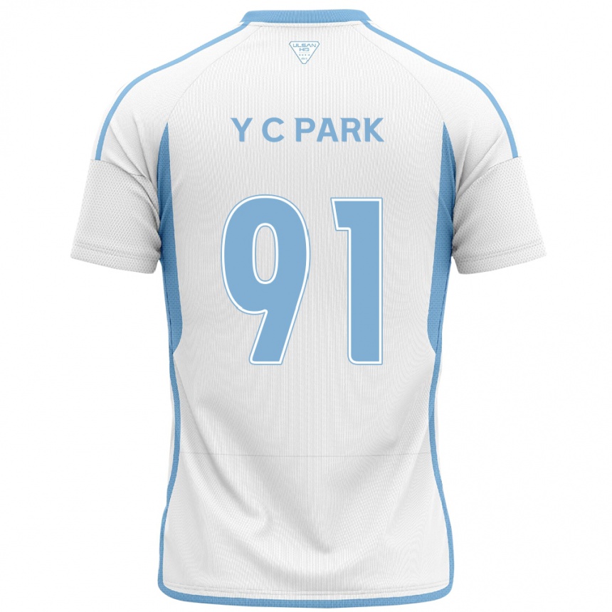 Vaikiškas Chu-Young Park #91 Balta Mėlyna Išvykos Marškinėliai 2024/25 T-Shirt