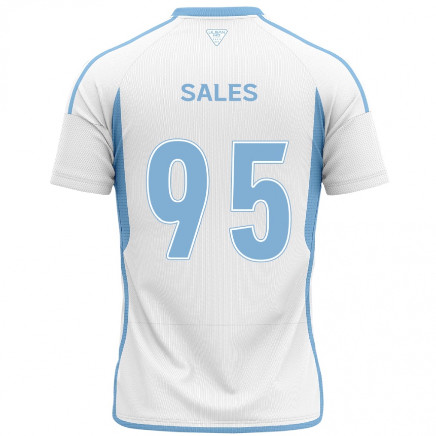 Vaikiškas Matheus Sales #95 Balta Mėlyna Išvykos Marškinėliai 2024/25 T-Shirt