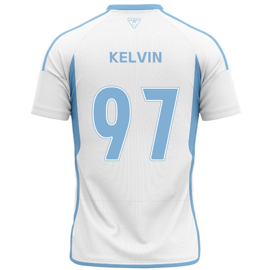 Vaikiškas Kelvin #97 Balta Mėlyna Išvykos Marškinėliai 2024/25 T-Shirt