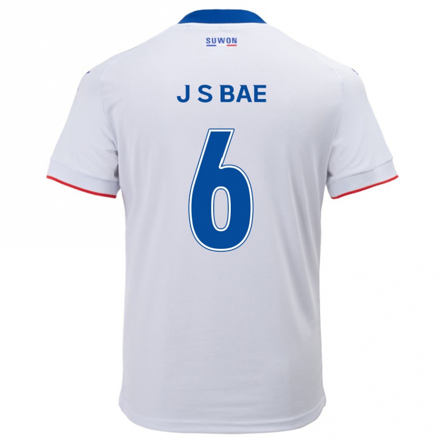 Vaikiškas Seo-Joon Bae #6 Balta Mėlyna Išvykos Marškinėliai 2024/25 T-Shirt