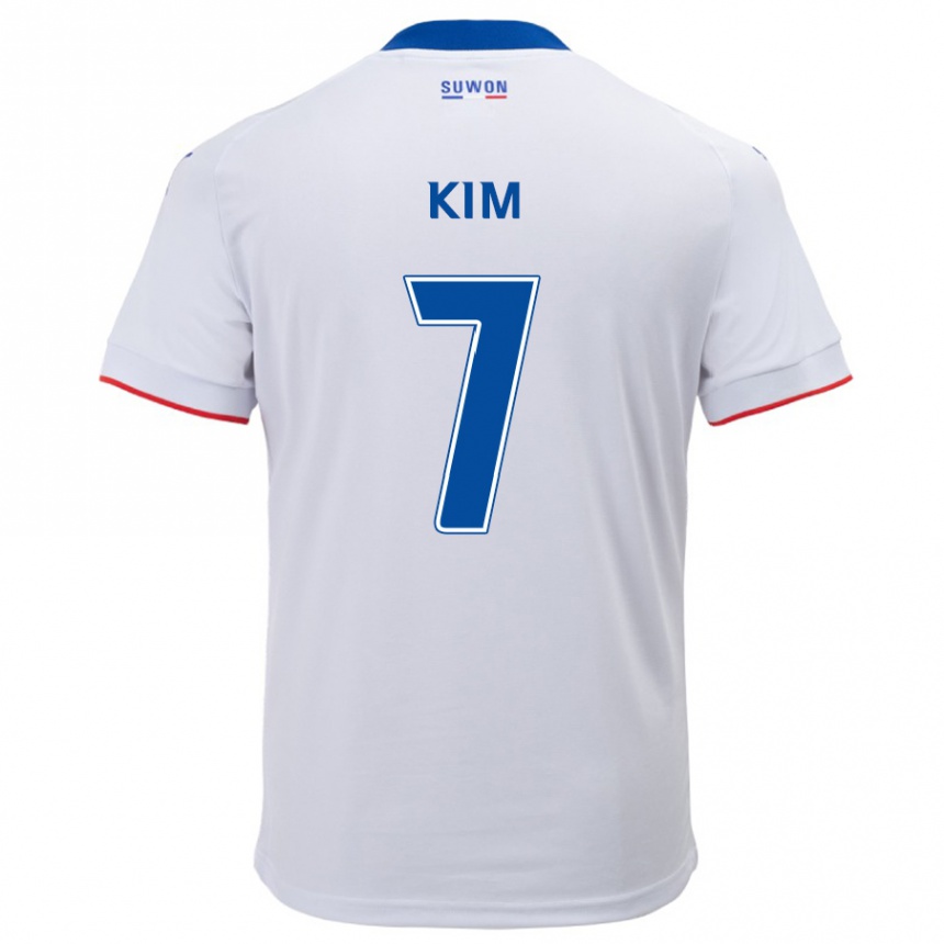 Vaikiškas Hyun Kim #7 Balta Mėlyna Išvykos Marškinėliai 2024/25 T-Shirt