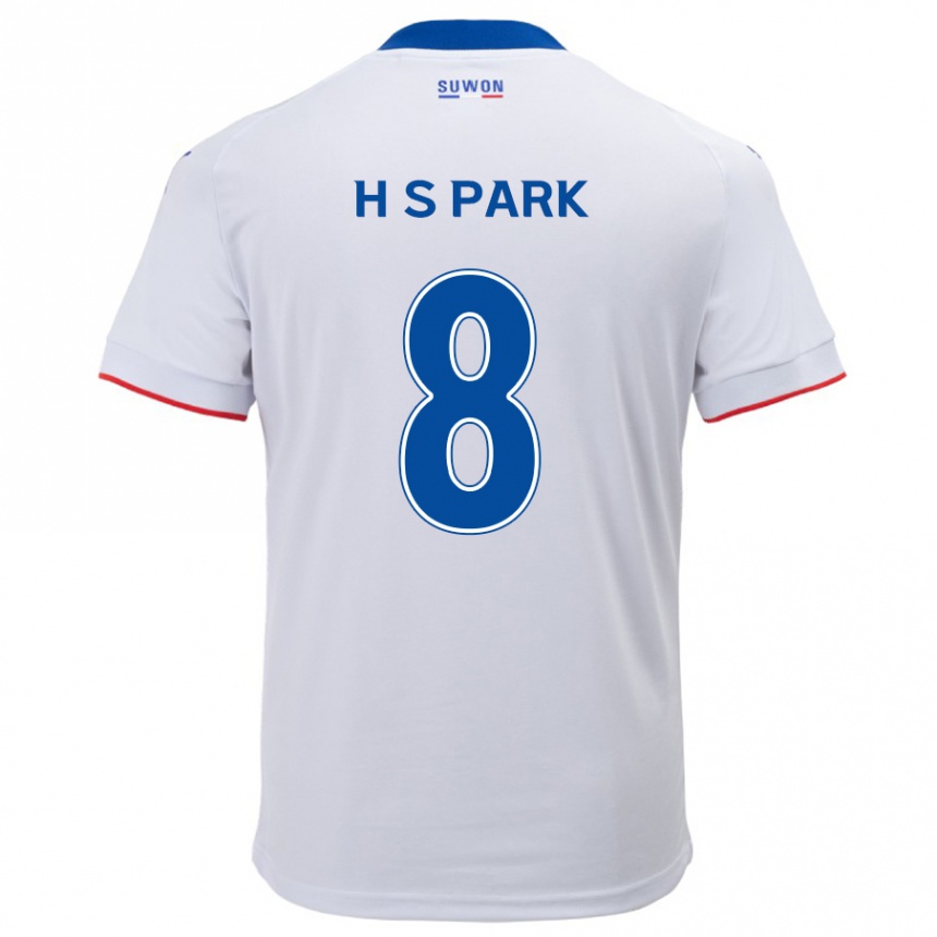 Vaikiškas Sang-Hyeok Park #8 Balta Mėlyna Išvykos Marškinėliai 2024/25 T-Shirt