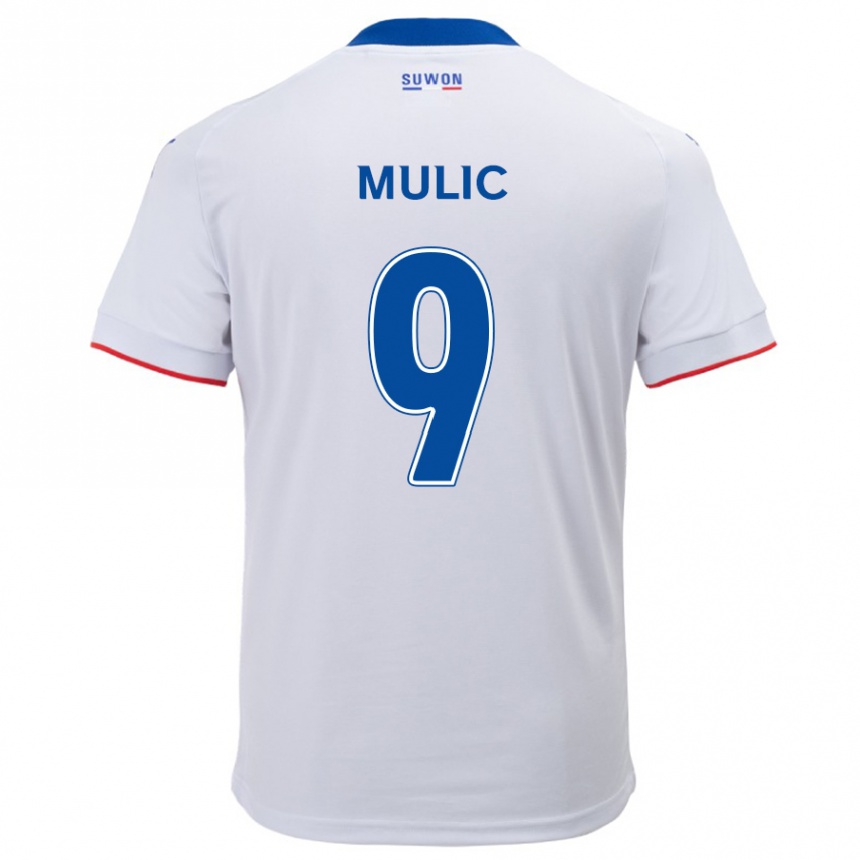 Vaikiškas Fejsal Mulic #9 Balta Mėlyna Išvykos Marškinėliai 2024/25 T-Shirt