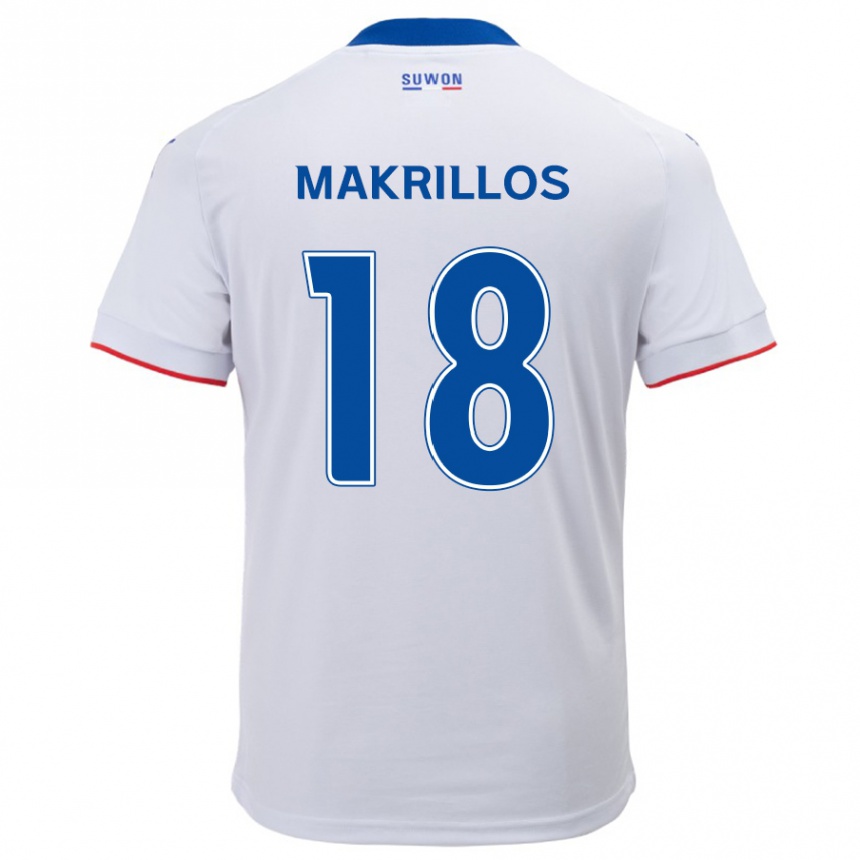 Vaikiškas Peter Makrillos #18 Balta Mėlyna Išvykos Marškinėliai 2024/25 T-Shirt