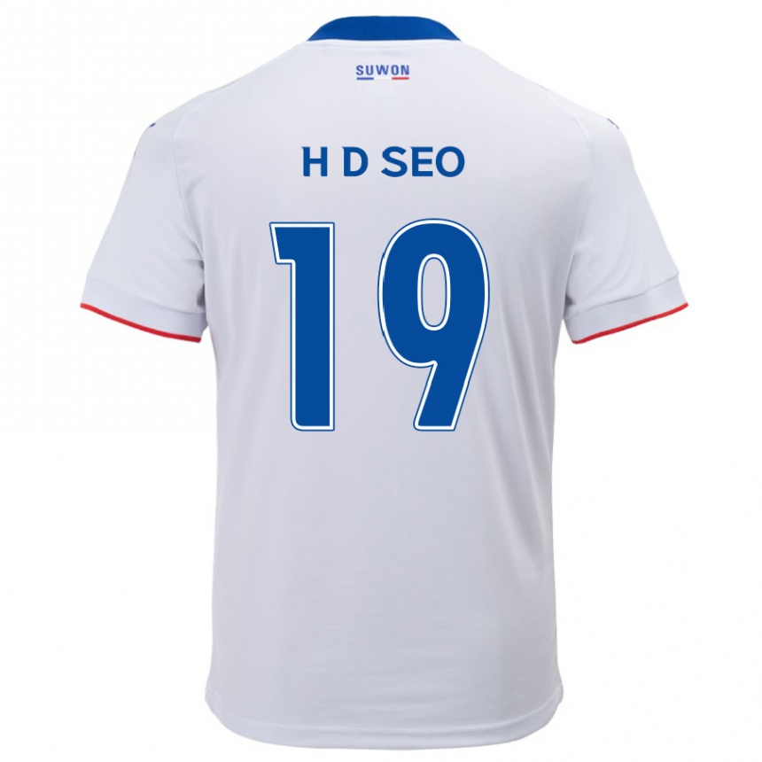 Vaikiškas Dong-Han Seo #19 Balta Mėlyna Išvykos Marškinėliai 2024/25 T-Shirt