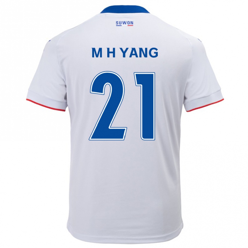 Vaikiškas Hyung-Mo Yang #21 Balta Mėlyna Išvykos Marškinėliai 2024/25 T-Shirt