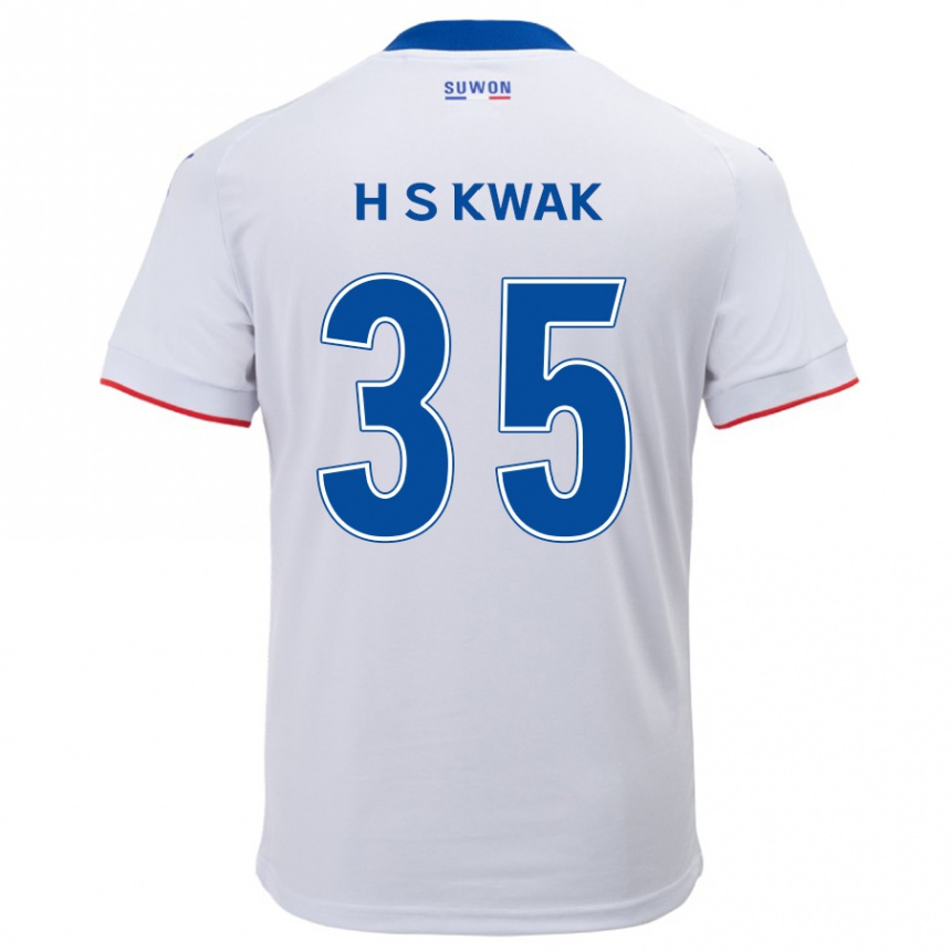 Vaikiškas Sung-Hoon Kwak #35 Balta Mėlyna Išvykos Marškinėliai 2024/25 T-Shirt