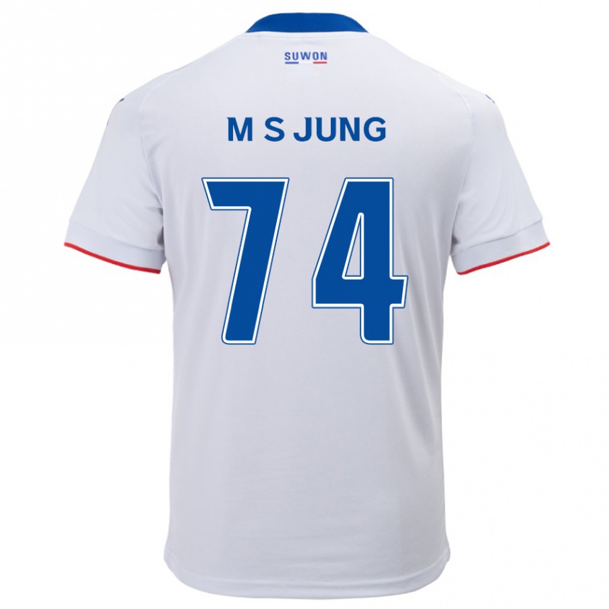 Vaikiškas Sung-Min Jung #74 Balta Mėlyna Išvykos Marškinėliai 2024/25 T-Shirt