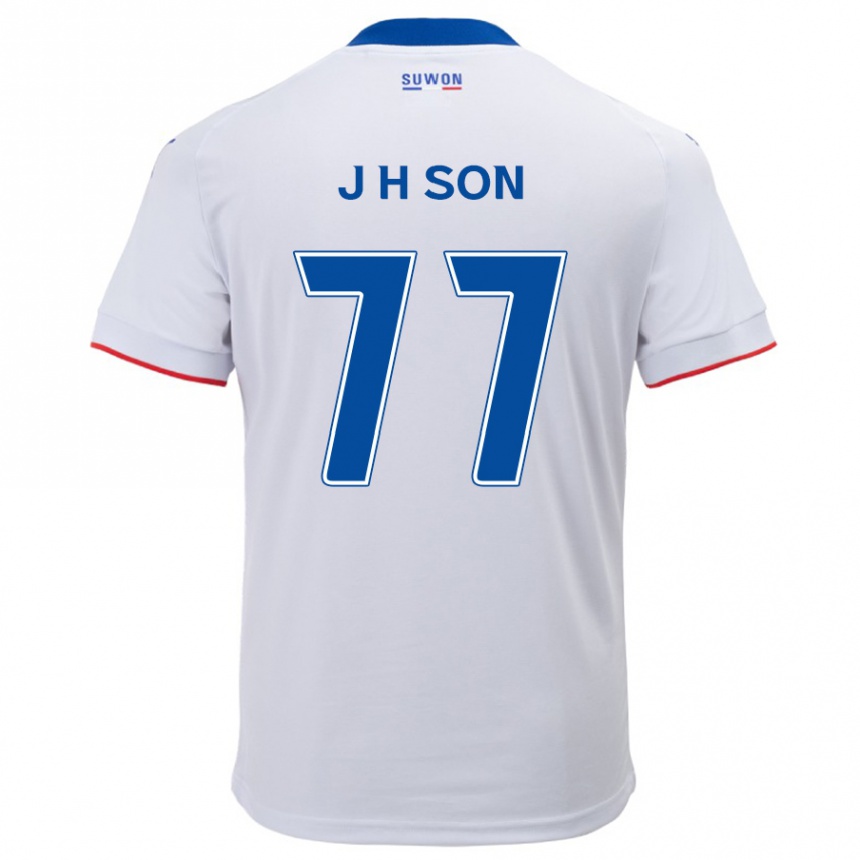 Vaikiškas Ho-Jun Son #77 Balta Mėlyna Išvykos Marškinėliai 2024/25 T-Shirt