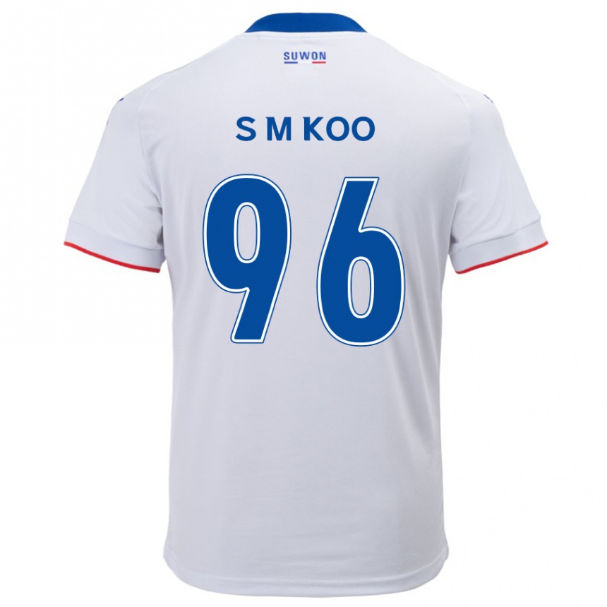 Vaikiškas Min-Seo Koo #96 Balta Mėlyna Išvykos Marškinėliai 2024/25 T-Shirt