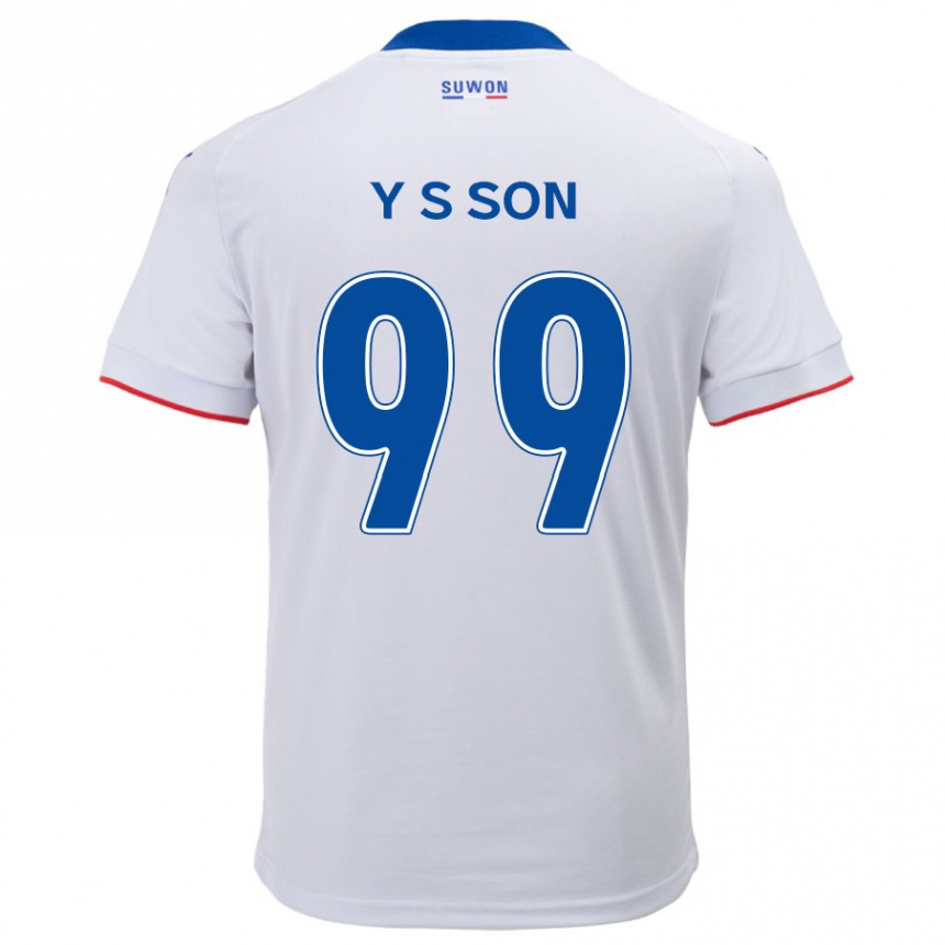 Vaikiškas Suk-Yong Son #99 Balta Mėlyna Išvykos Marškinėliai 2024/25 T-Shirt