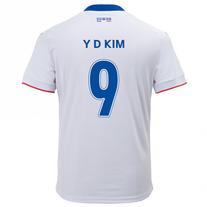 Vaikiškas Dong-Yeon Kim #9 Balta Mėlyna Išvykos Marškinėliai 2024/25 T-Shirt