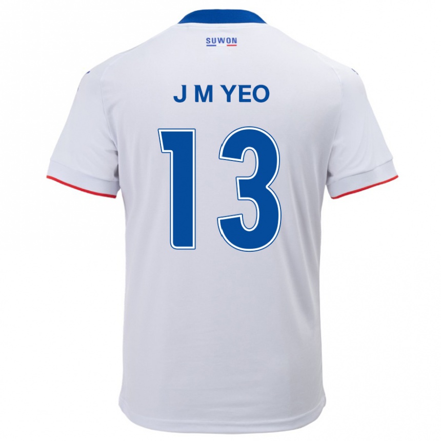 Vaikiškas Min-Jun Yeo #13 Balta Mėlyna Išvykos Marškinėliai 2024/25 T-Shirt