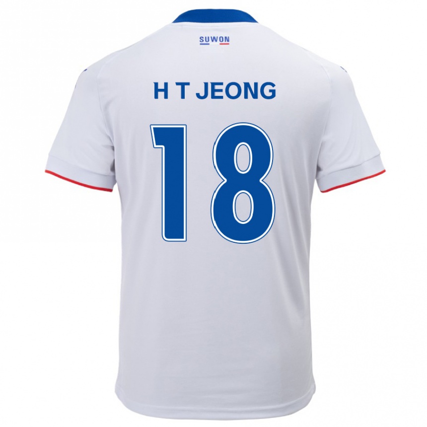 Vaikiškas Tae-Hwan Jeong #18 Balta Mėlyna Išvykos Marškinėliai 2024/25 T-Shirt