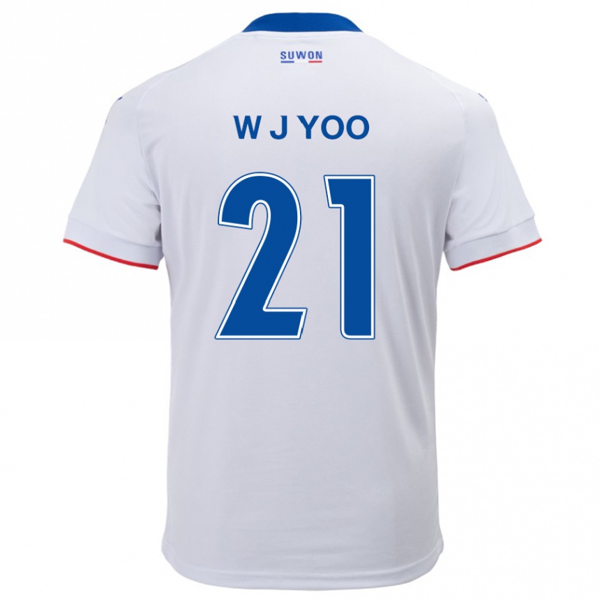 Vaikiškas Jin-Wook Yoo #21 Balta Mėlyna Išvykos Marškinėliai 2024/25 T-Shirt