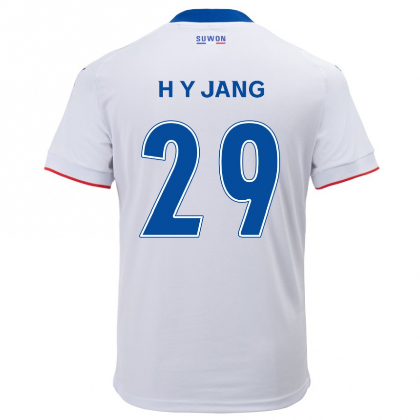 Vaikiškas Yo-Han Jang #29 Balta Mėlyna Išvykos Marškinėliai 2024/25 T-Shirt