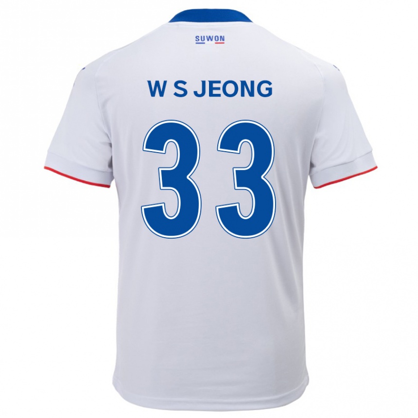 Vaikiškas Seo-Woo Jeong #33 Balta Mėlyna Išvykos Marškinėliai 2024/25 T-Shirt