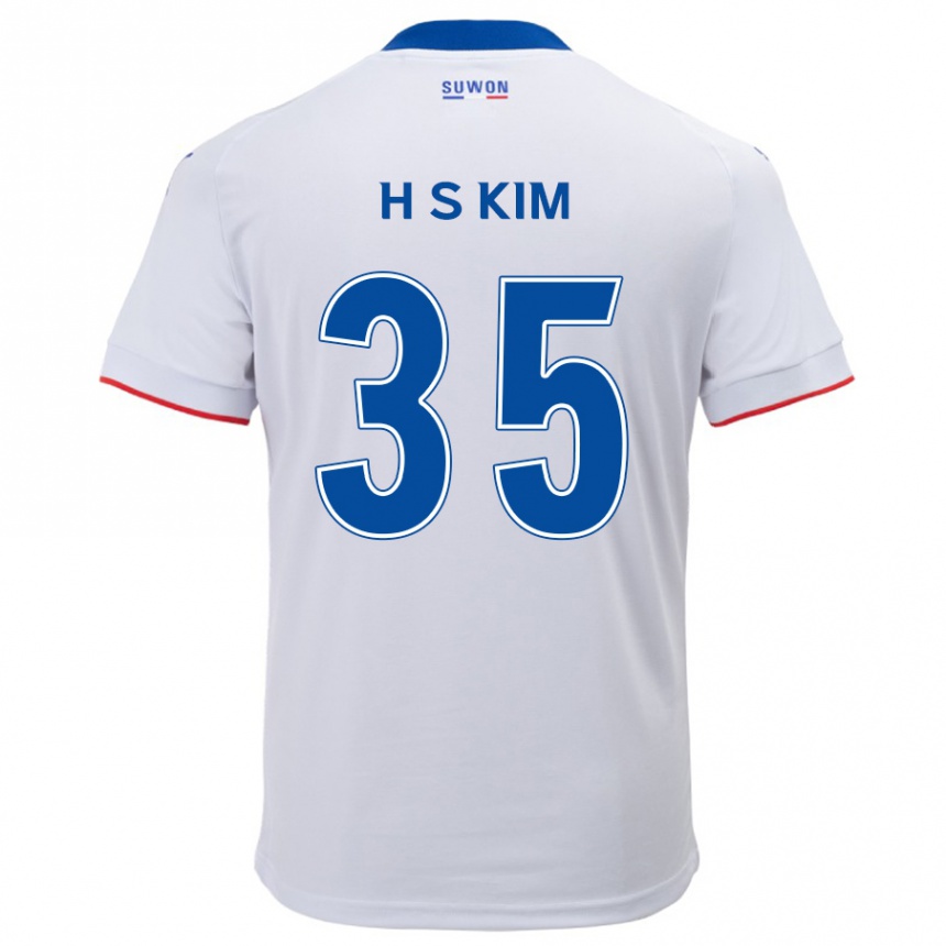 Vaikiškas Seung-Hyun Kim #35 Balta Mėlyna Išvykos Marškinėliai 2024/25 T-Shirt