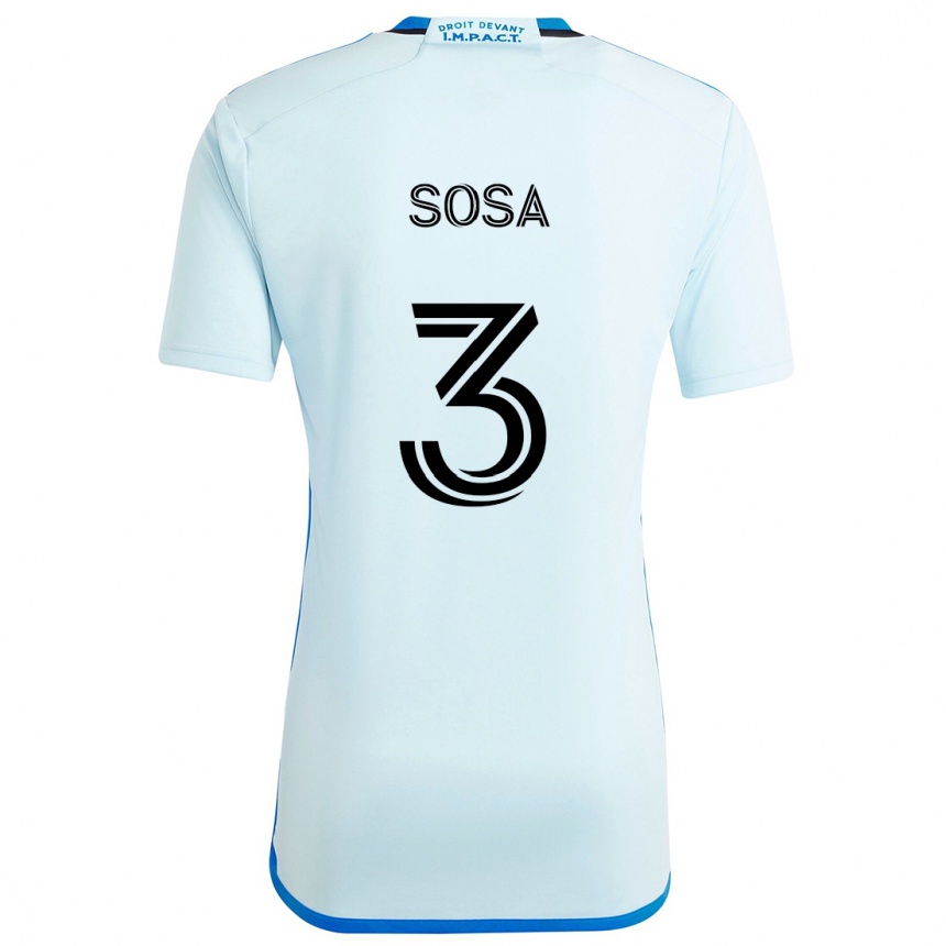 Vaikiškas Joaquín Sosa #3 Ledo Mėlyna Išvykos Marškinėliai 2024/25 T-Shirt