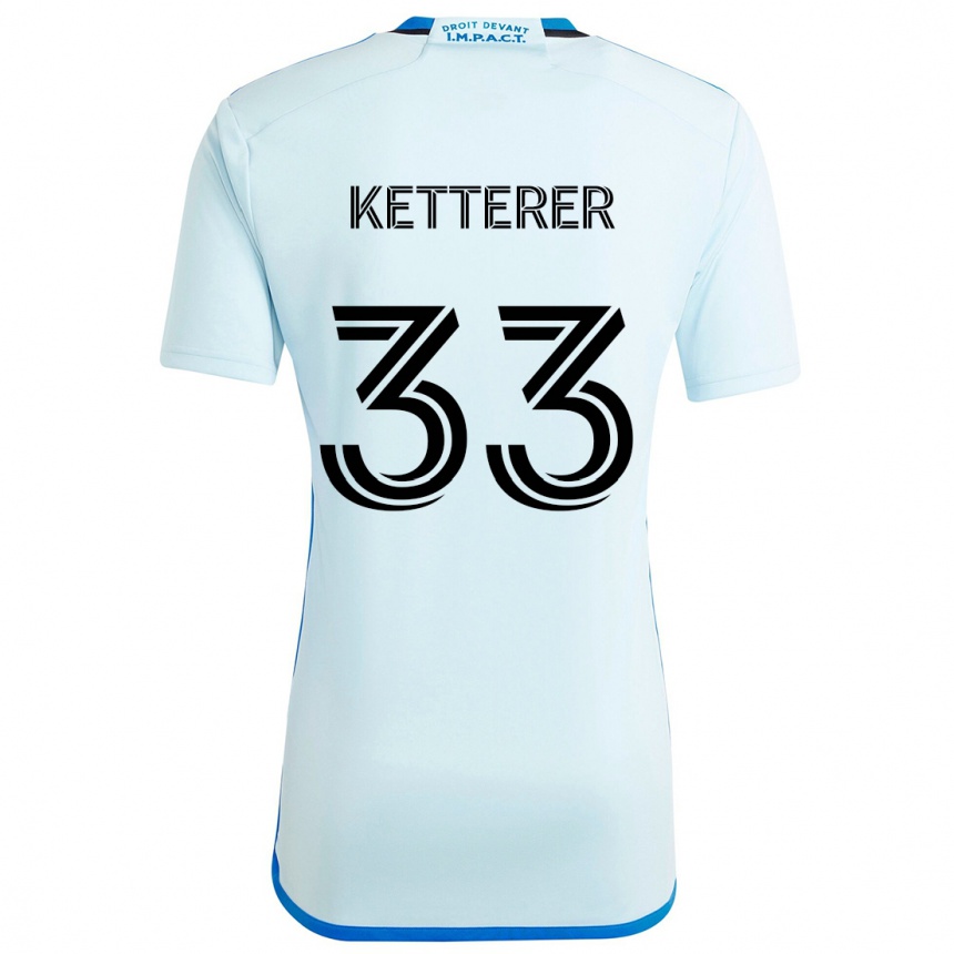 Vaikiškas Logan Ketterer #33 Ledo Mėlyna Išvykos Marškinėliai 2024/25 T-Shirt