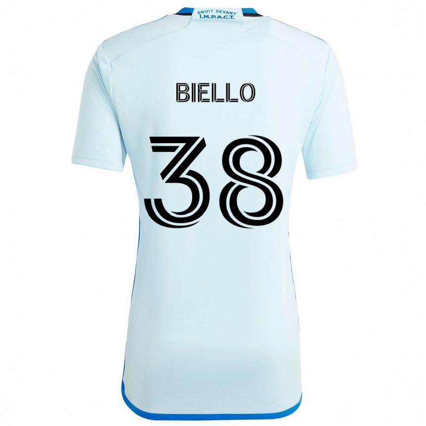 Vaikiškas Alessandro Biello #38 Ledo Mėlyna Išvykos Marškinėliai 2024/25 T-Shirt