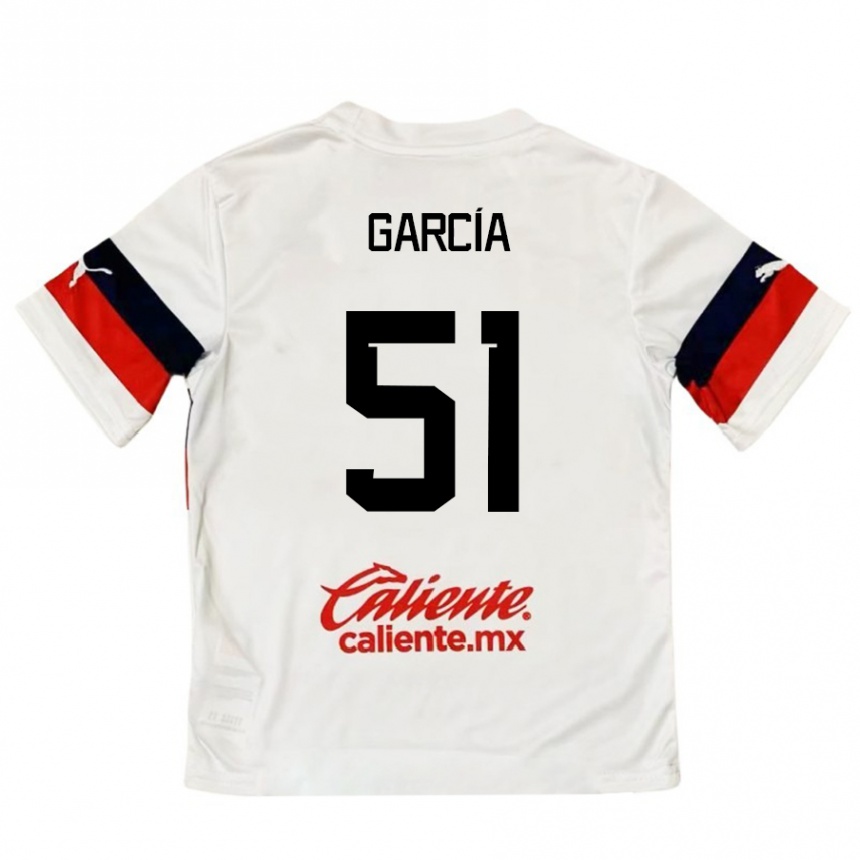 Vaikiškas Eduardo García #51 Balta Raudona Išvykos Marškinėliai 2024/25 T-Shirt