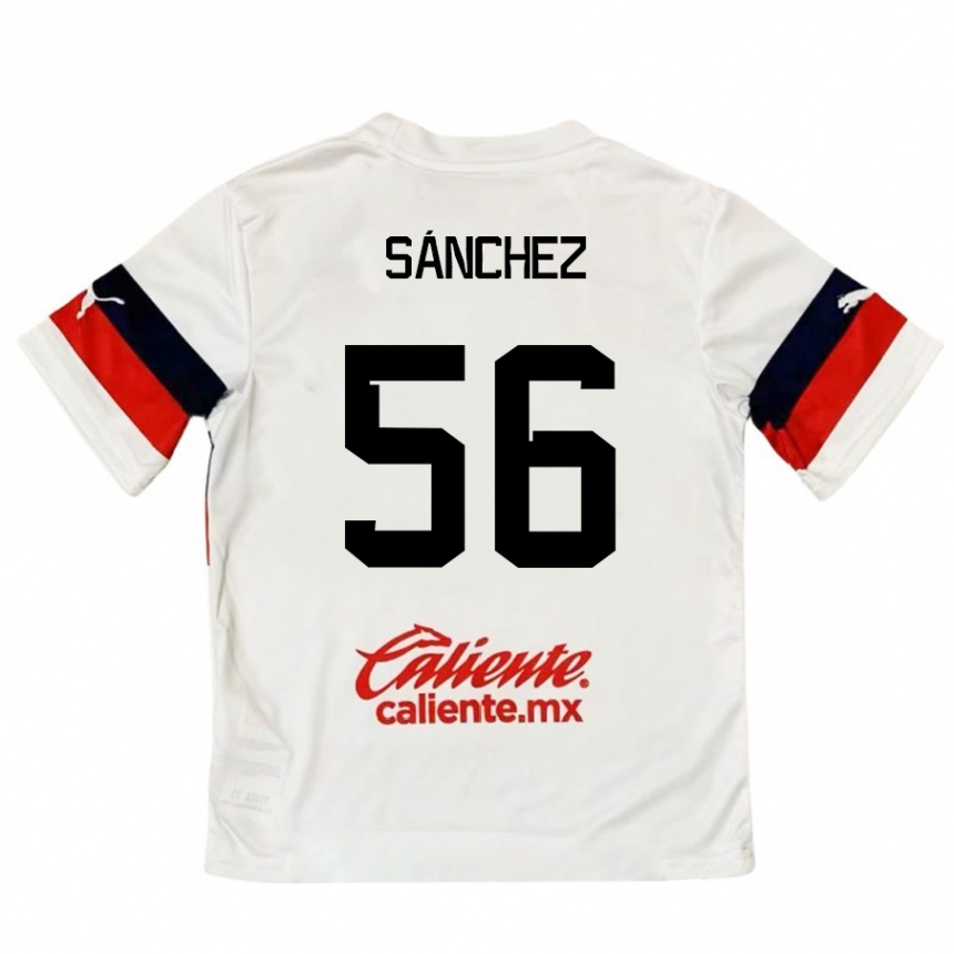 Vaikiškas Benjamín Sánchez #56 Balta Raudona Išvykos Marškinėliai 2024/25 T-Shirt