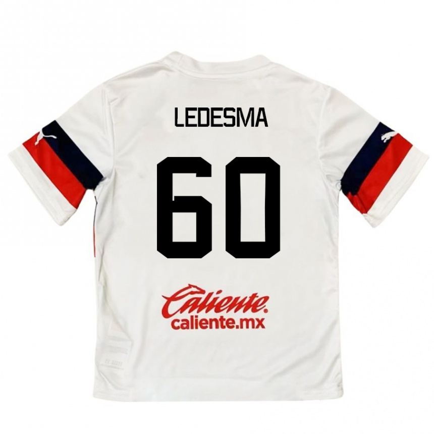 Vaikiškas Luis Ledesma #60 Balta Raudona Išvykos Marškinėliai 2024/25 T-Shirt