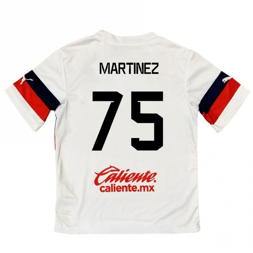 Vaikiškas Isaac Martínez #75 Balta Raudona Išvykos Marškinėliai 2024/25 T-Shirt