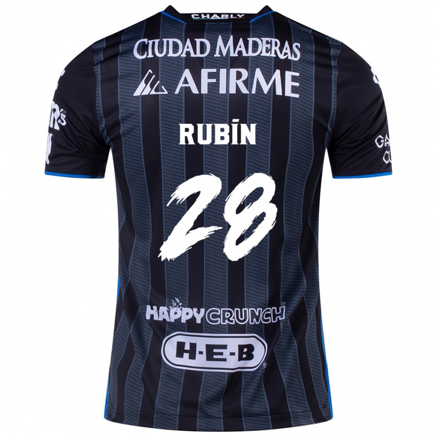 Vaikiškas Rubio Rubín #28 Balta Juoda Išvykos Marškinėliai 2024/25 T-Shirt