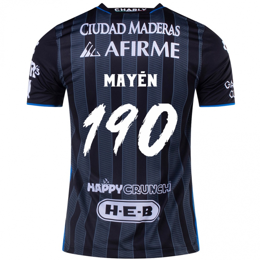 Vaikiškas Eduardo Mayén #190 Balta Juoda Išvykos Marškinėliai 2024/25 T-Shirt