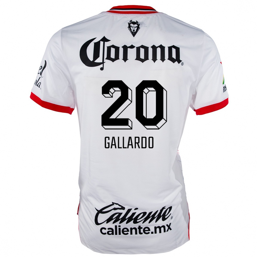 Vaikiškas Jesús Gallardo #20 Balta Raudona Išvykos Marškinėliai 2024/25 T-Shirt