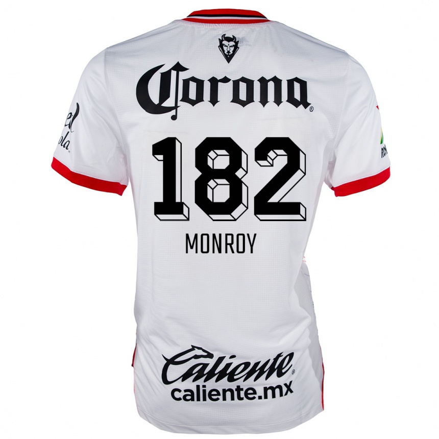 Vaikiškas Brayan Monroy #182 Balta Raudona Išvykos Marškinėliai 2024/25 T-Shirt