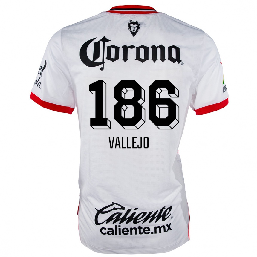 Vaikiškas Saúl Vallejo #186 Balta Raudona Išvykos Marškinėliai 2024/25 T-Shirt