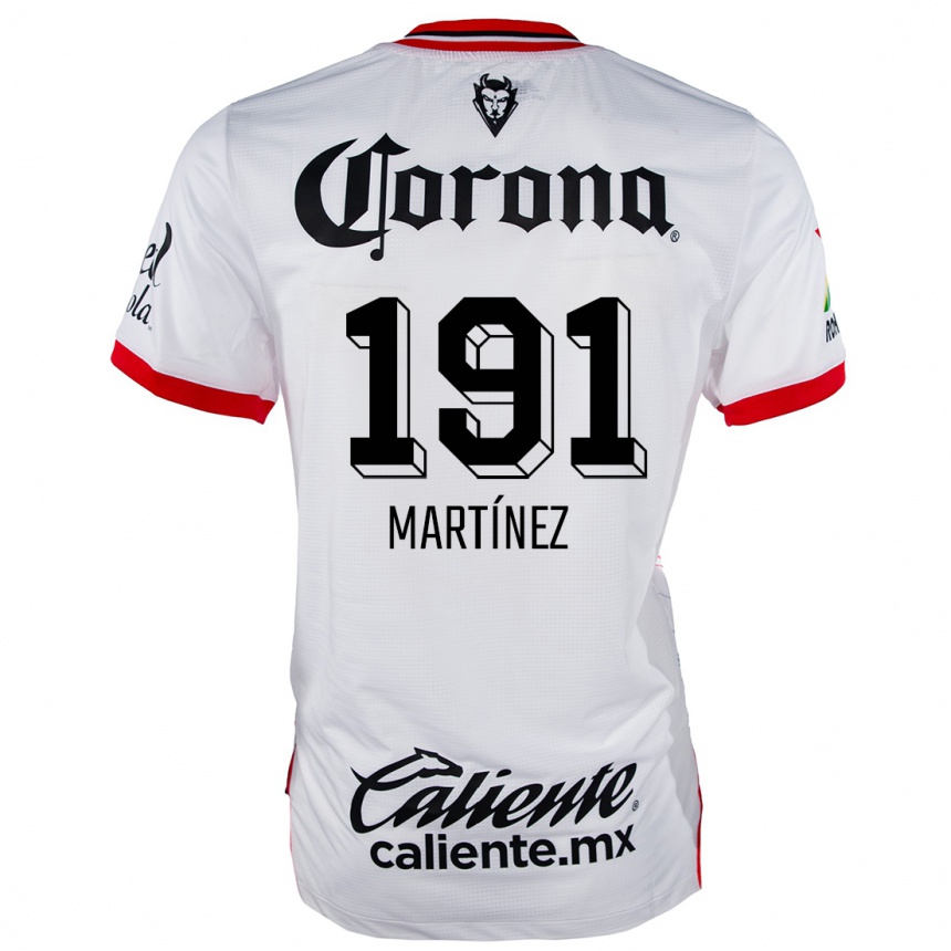 Vaikiškas Kevin Martínez #191 Balta Raudona Išvykos Marškinėliai 2024/25 T-Shirt