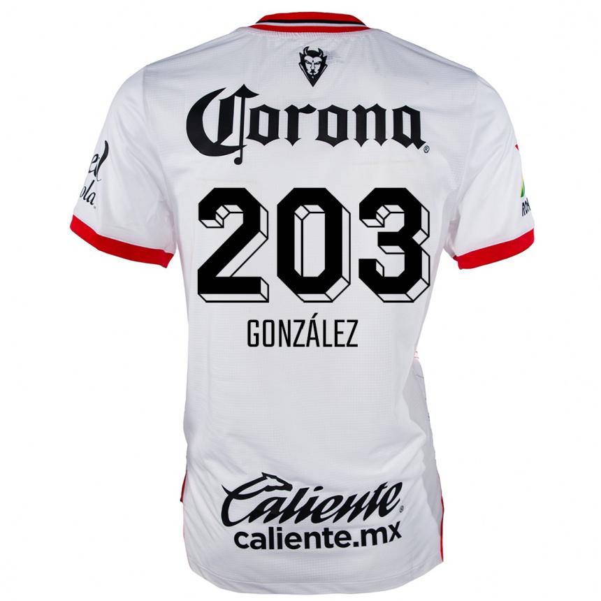 Vaikiškas Luis González #203 Balta Raudona Išvykos Marškinėliai 2024/25 T-Shirt