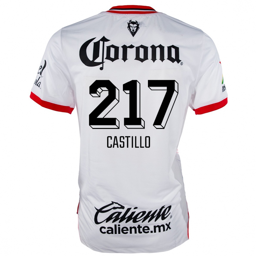 Vaikiškas Klever Castillo #217 Balta Raudona Išvykos Marškinėliai 2024/25 T-Shirt