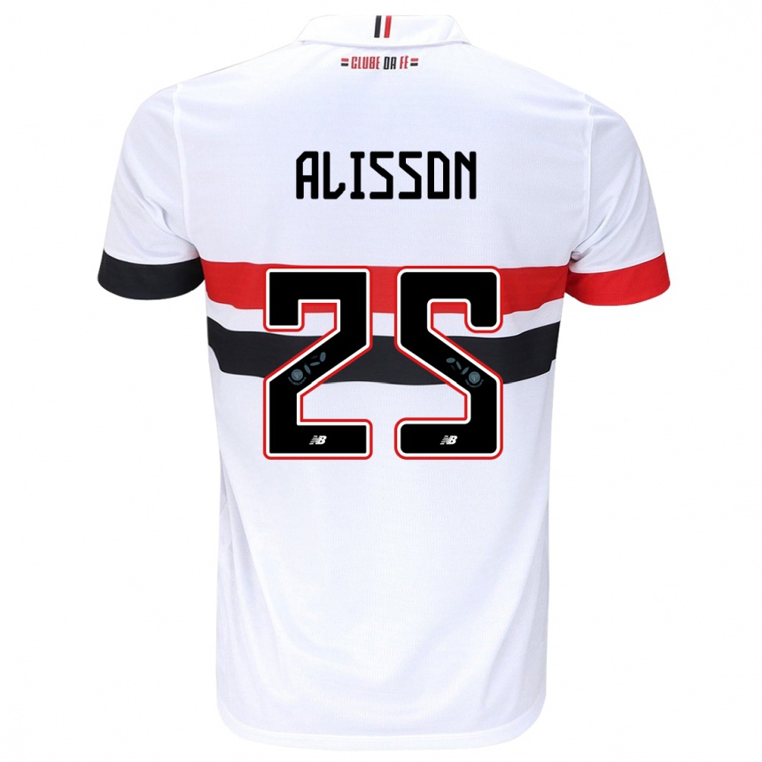 Vyrai Alisson #25 Balta Raudona Juoda Namų Marškinėliai 2024/25 T-Shirt