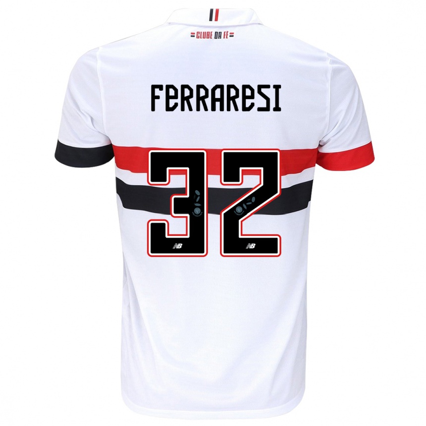 Vyrai Nahuel Ferraresi #32 Balta Raudona Juoda Namų Marškinėliai 2024/25 T-Shirt