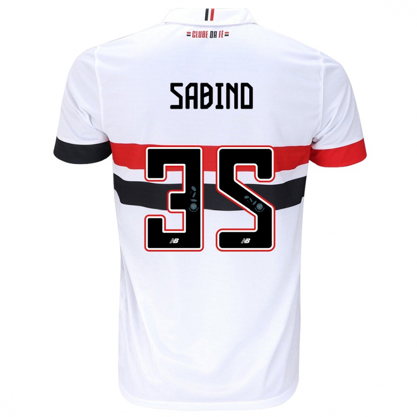 Vyrai Sabino #35 Balta Raudona Juoda Namų Marškinėliai 2024/25 T-Shirt