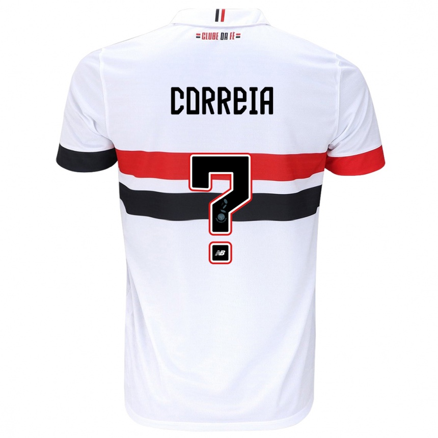 Vyrai Arthur Correia #0 Balta Raudona Juoda Namų Marškinėliai 2024/25 T-Shirt