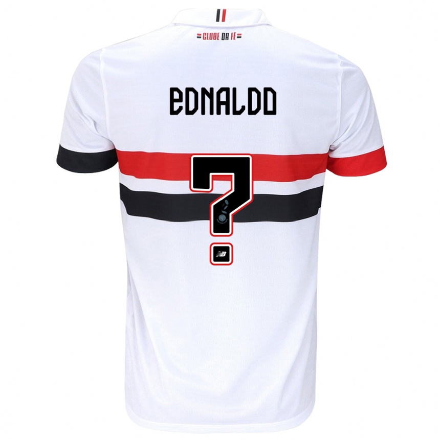 Vyrai José Ednaldo #0 Balta Raudona Juoda Namų Marškinėliai 2024/25 T-Shirt