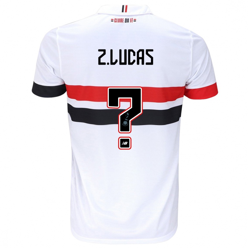 Vyrai Zé Lucas #0 Balta Raudona Juoda Namų Marškinėliai 2024/25 T-Shirt