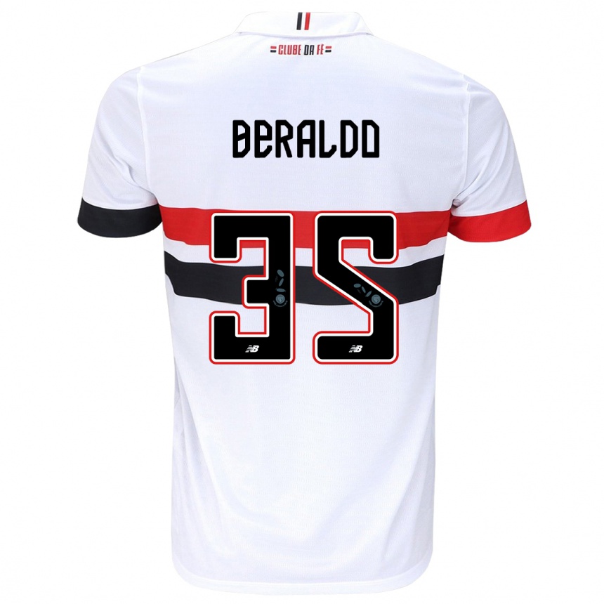 Vyrai Lucas Beraldo #35 Balta Raudona Juoda Namų Marškinėliai 2024/25 T-Shirt